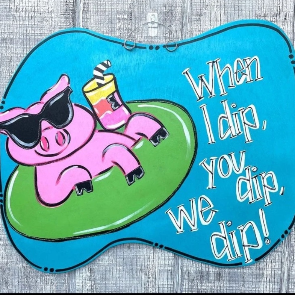 Pool Piggy Wall/Door Art